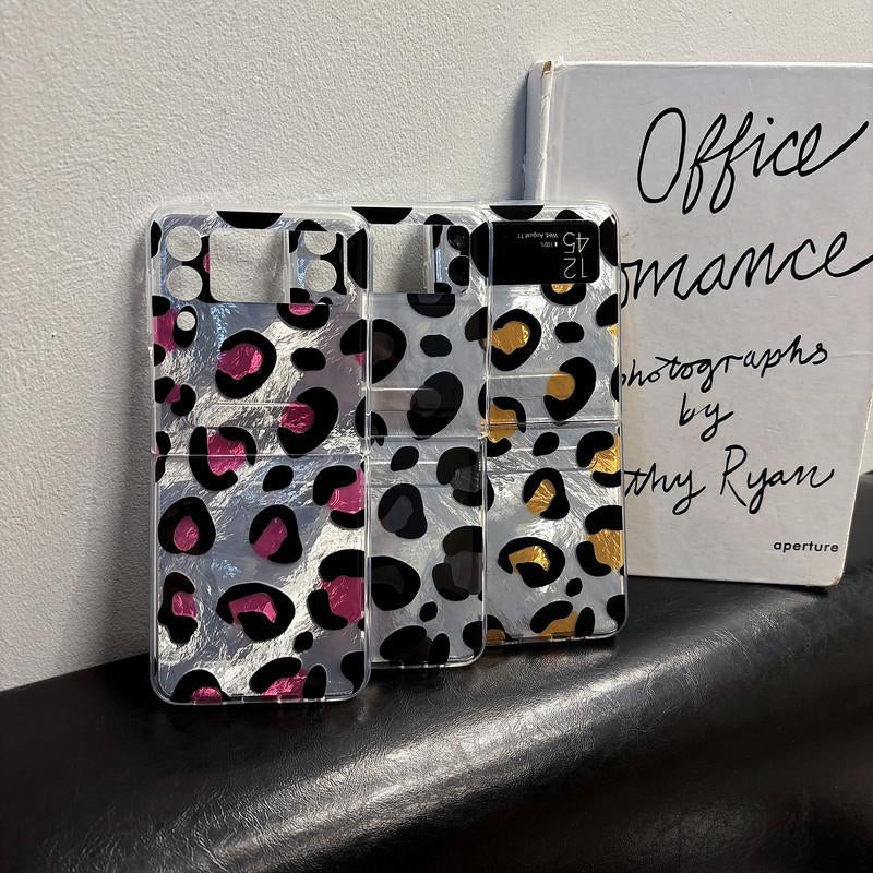 Ins Strawberry Floral Print Leopard Print Foldable Phone Case for Zflip7/6/ 5/4/3 Foldable Phone Case-Hnzd02