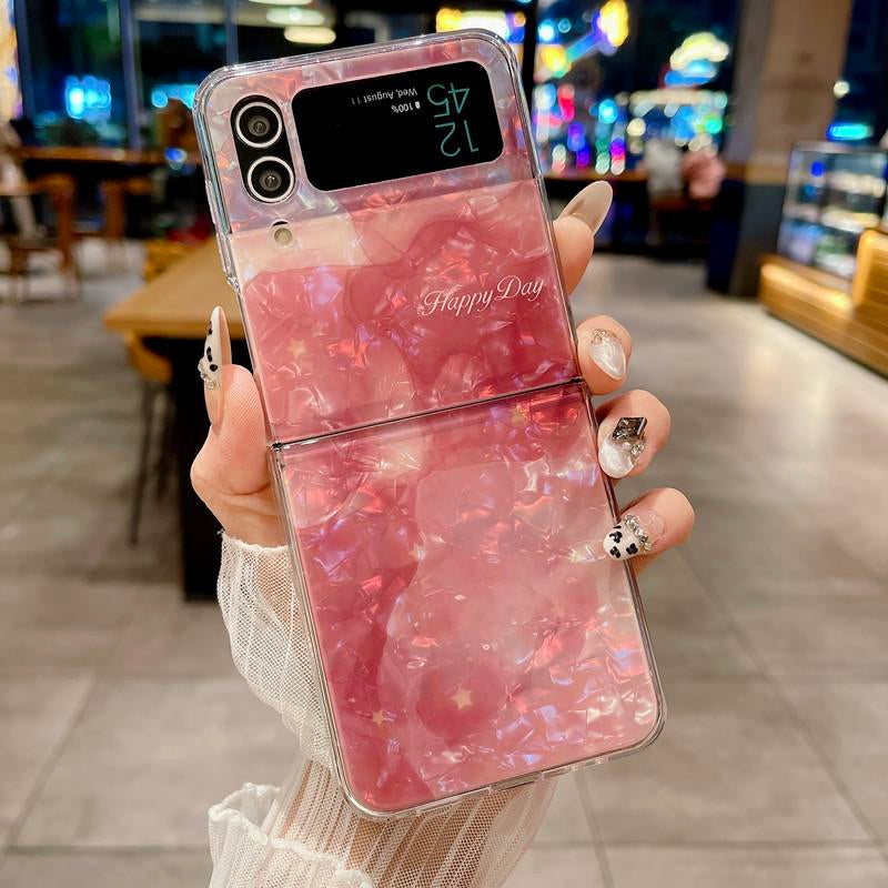 Ins Strawberry Floral Print Leopard Print Foldable Phone Case for Zflip7/6/ 5/4/3 Foldable Phone Case-Hnzd02
