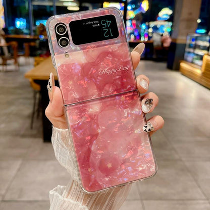Ins Strawberry Floral Print Leopard Print Foldable Phone Case for Zflip7/6/ 5/4/3 Foldable Phone Case-Hnzd02