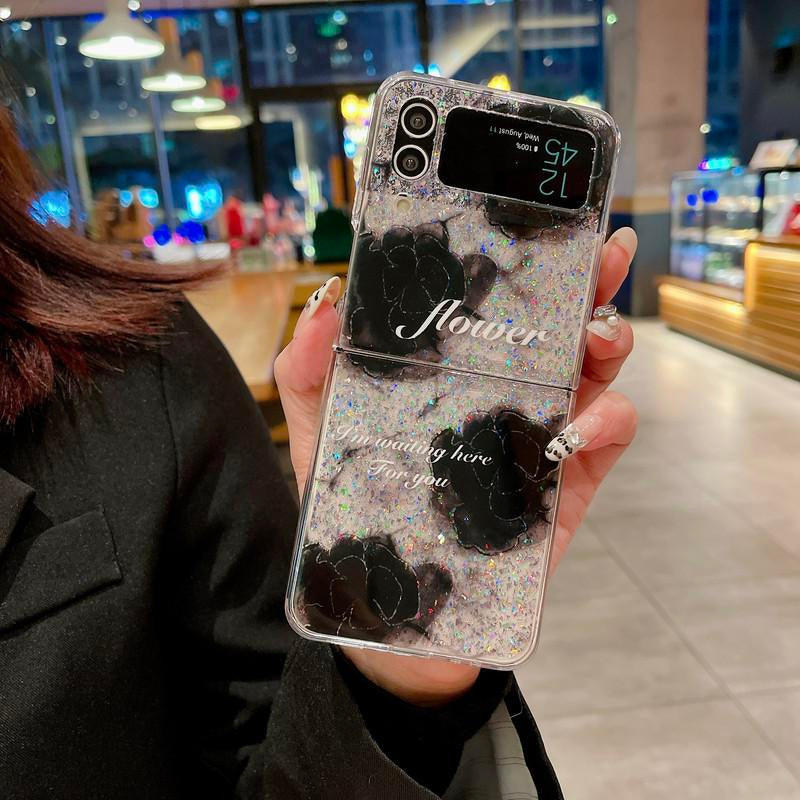 Ins Strawberry Floral Print Leopard Print Foldable Phone Case for Zflip7/6/ 5/4/3 Foldable Phone Case-Hnzd02